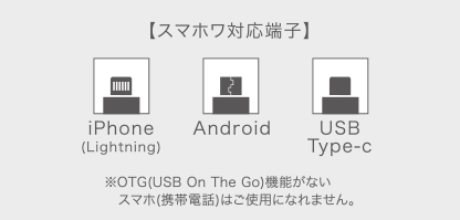 【スマホワ対応端子】iPhone/Android/USB Type-c